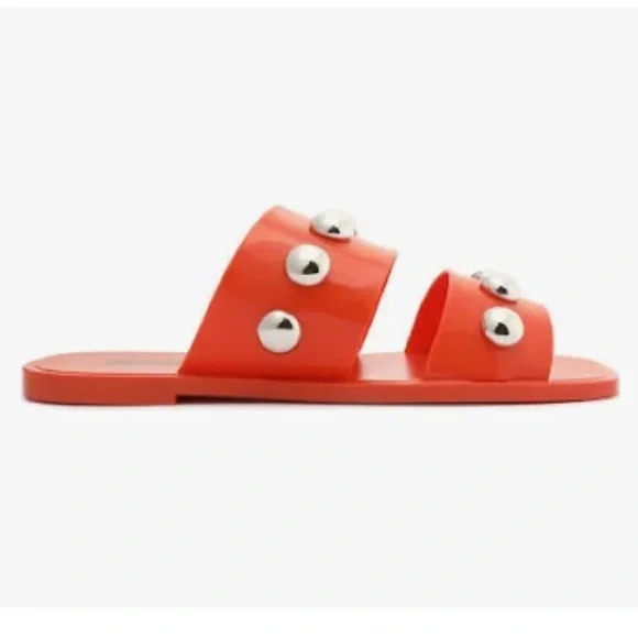 SCHUTZ Shoes Schutz Square Toe Lizzie Slide Studded Sandals
